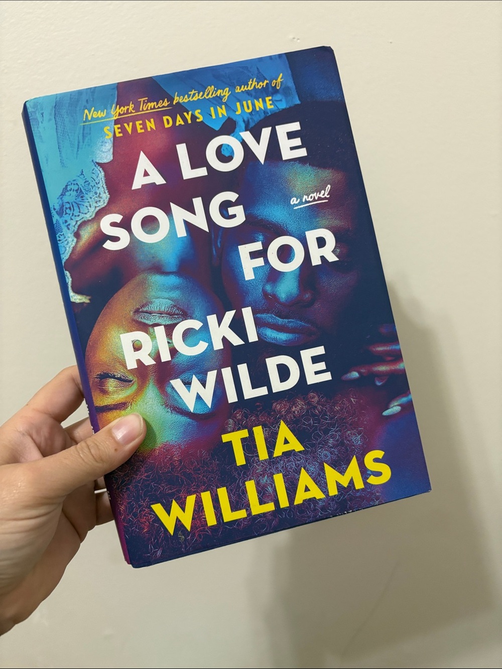 A Love Song for Ricki Wilde by Tia Williams - Blue & Yellow Cover